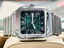 Cartier Santos WSSA0062 Green Dial Large Model  Box and Papers MINT - Diamonds East Intl.