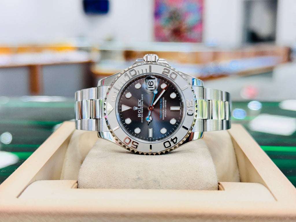 Rolex Yacht-Master 37 Midsize RHODIUM DIAL 268622  Box and Papers