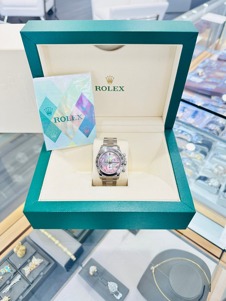 Rolex Daytona 116509 Factory Roman Mother Of Pearl Dial Box and Papers PreOwned - Diamonds East Intl.