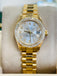 Rolex Lady-Datejust 179178 26 18K Yellow Gold & Custom Diamond Bezel Factory Silver Diamond Dial Box and Papers - Diamonds East Intl.
