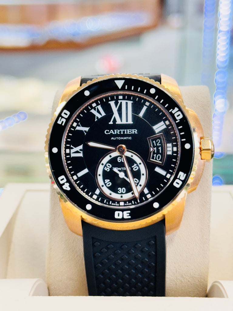 Cartier Calibre de Cartier Diver W7100052 Automatic Rose gold PreOwned - Diamonds East Intl.