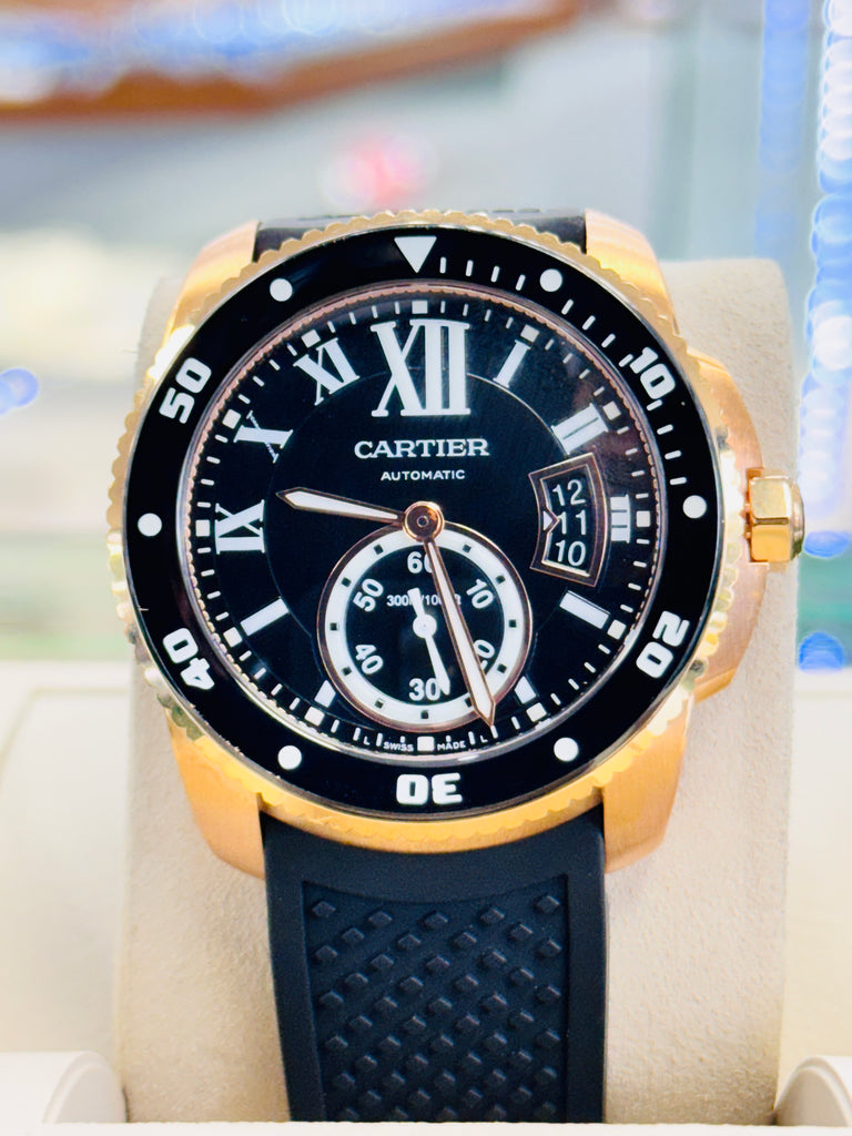 Cartier Calibre de Cartier Diver W7100052 Automatic Rose gold PreOwned - Diamonds East Intl.