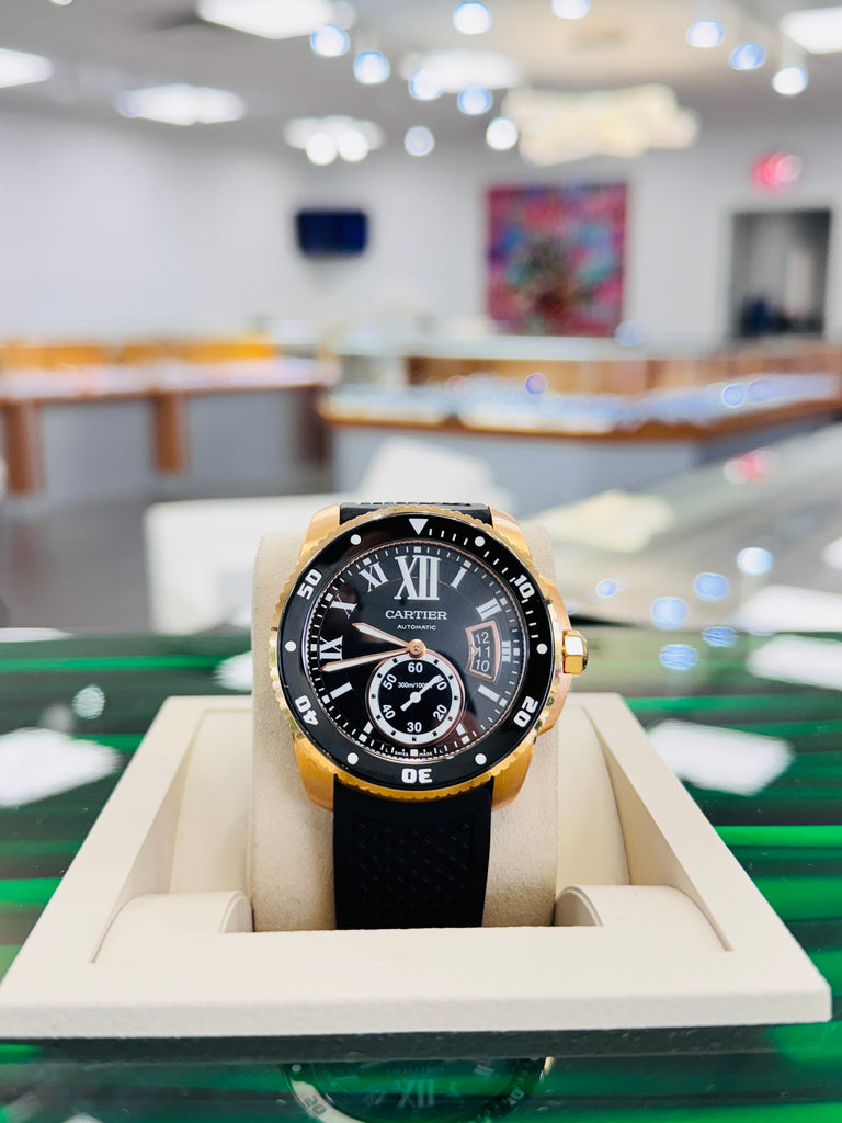 Cartier Calibre de Cartier Diver W7100052 Automatic Rose gold PreOwned - Diamonds East Intl.