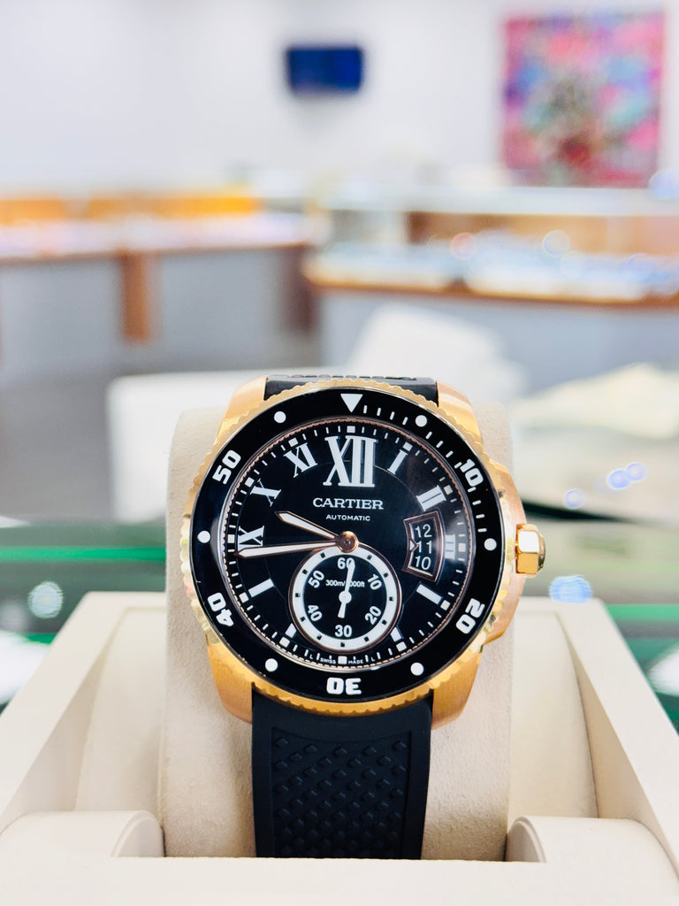 Cartier Calibre de Cartier Diver W7100052 Automatic Rose gold PreOwned - Diamonds East Intl.