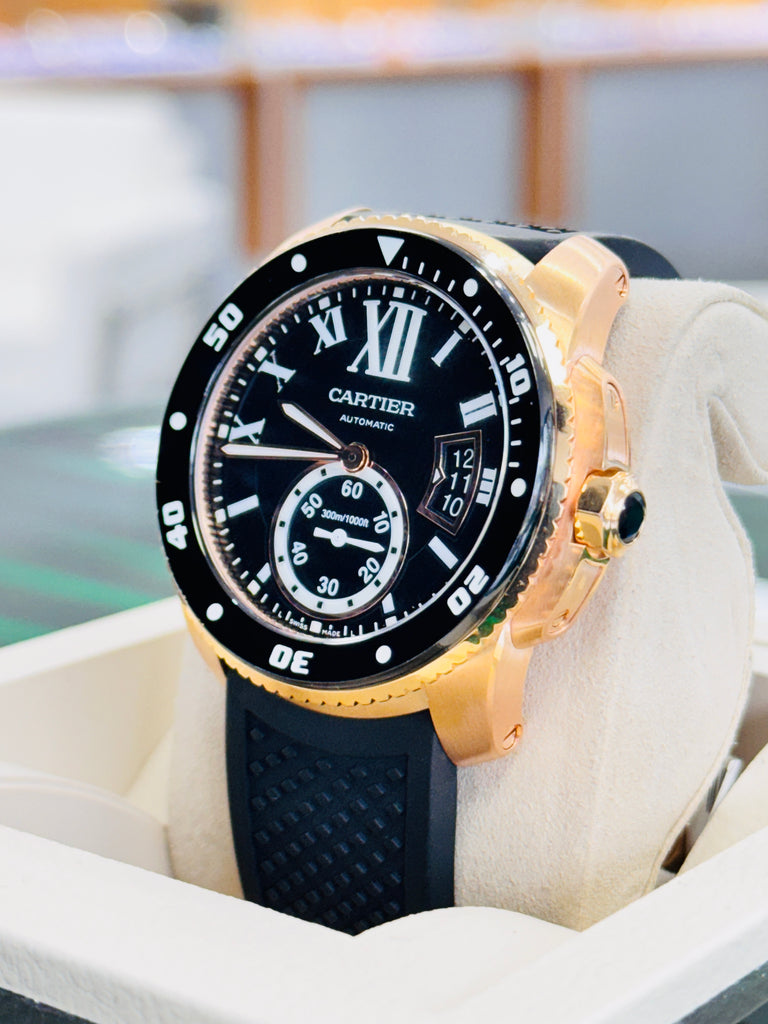 Cartier Calibre de Cartier Diver W7100052 Automatic Rose gold PreOwned - Diamonds East Intl.