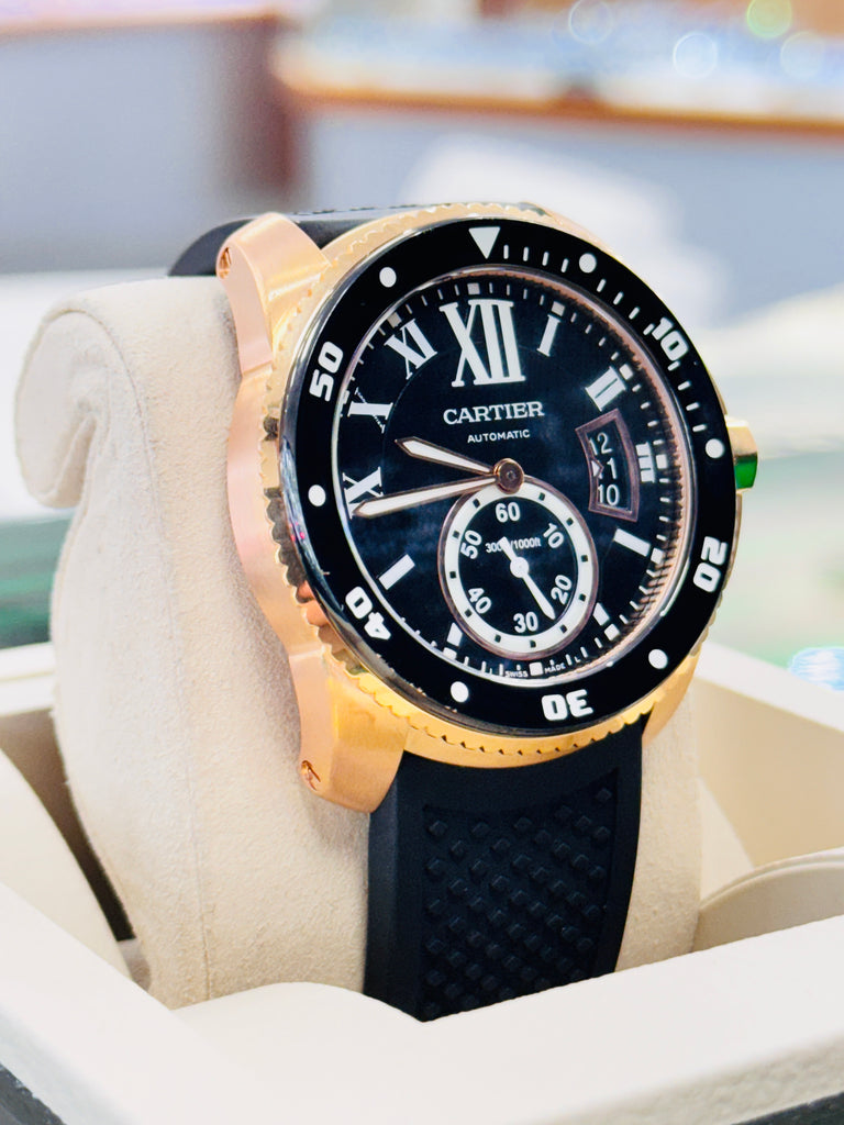 Cartier Calibre de Cartier Diver W7100052 Automatic Rose gold PreOwned - Diamonds East Intl.
