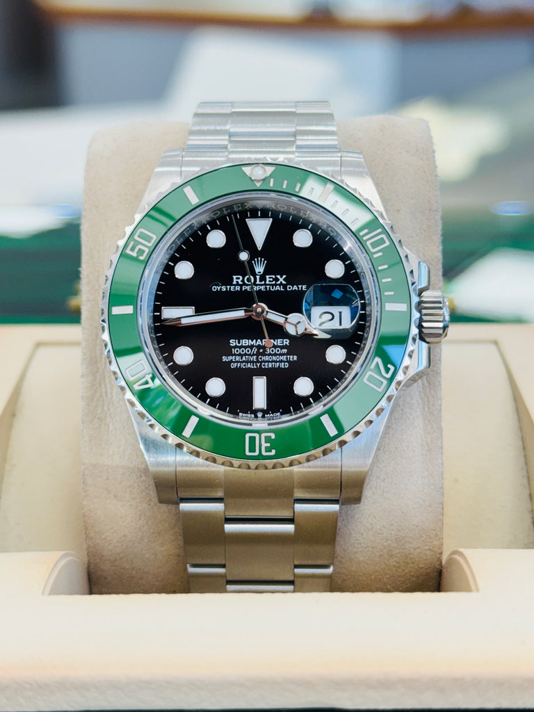 Rolex Submariner Date 126610LV 41mm Green Ceramic Bezel Box and Papers MINT