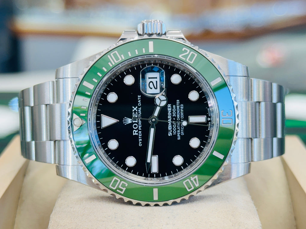 Rolex Submariner Date 126610LV 41mm Green Ceramic Bezel Box and Papers MINT