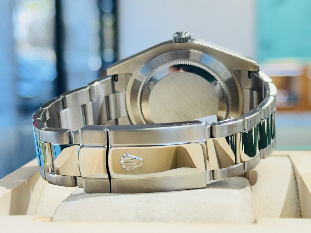 Rolex Datejust II 116300 Custom Black Diamond Dial and Custom Diamond Bezel MINT - Diamonds East Intl.