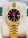 Rolex Datejust 31 278278 Yellow Gold Red Ombre Diamond Dial Fluted Bezel President Unworn Box and Papers