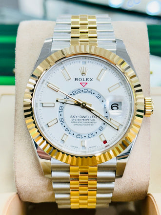 Rolex Sky-Dweller 326933 Jubilee 18K Yellow gold / Steel  Box and Papers UNWORN - Diamonds East Intl.