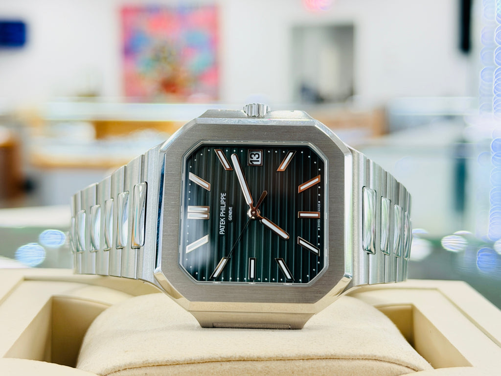 Patek Philippe Cubitus 45 5821/1A-001 Green Dial Stainless Steel  Box and Papers MINT