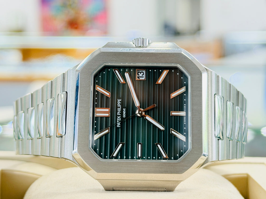 Patek Philippe Cubitus 45 5821/1A-001 Green Dial Stainless Steel  Box and Papers MINT