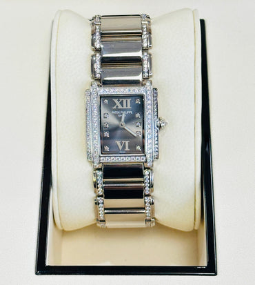 Patek Philippe Twenty~4 ref. 4908 White Gold Factory Diamonds PreOwned - Diamonds East Intl.