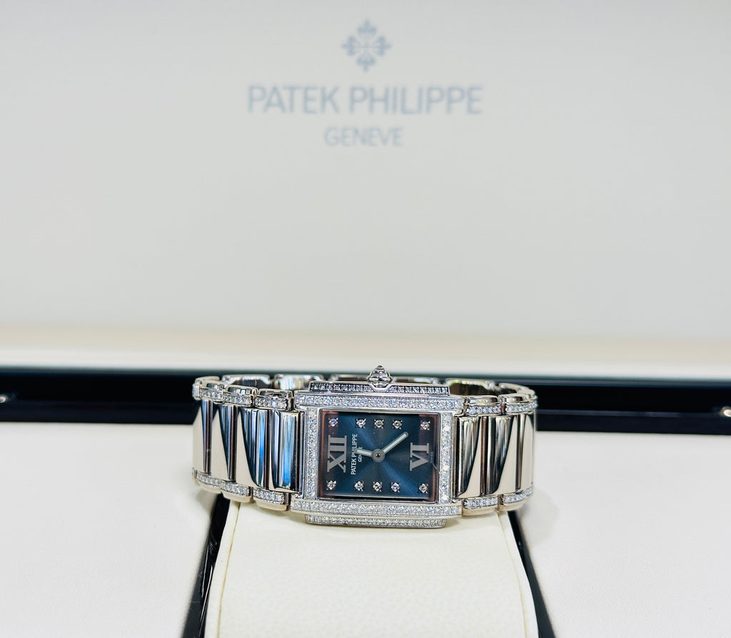 Patek Philippe Twenty~4 ref. 4908 White Gold Factory Diamonds PreOwned - Diamonds East Intl.