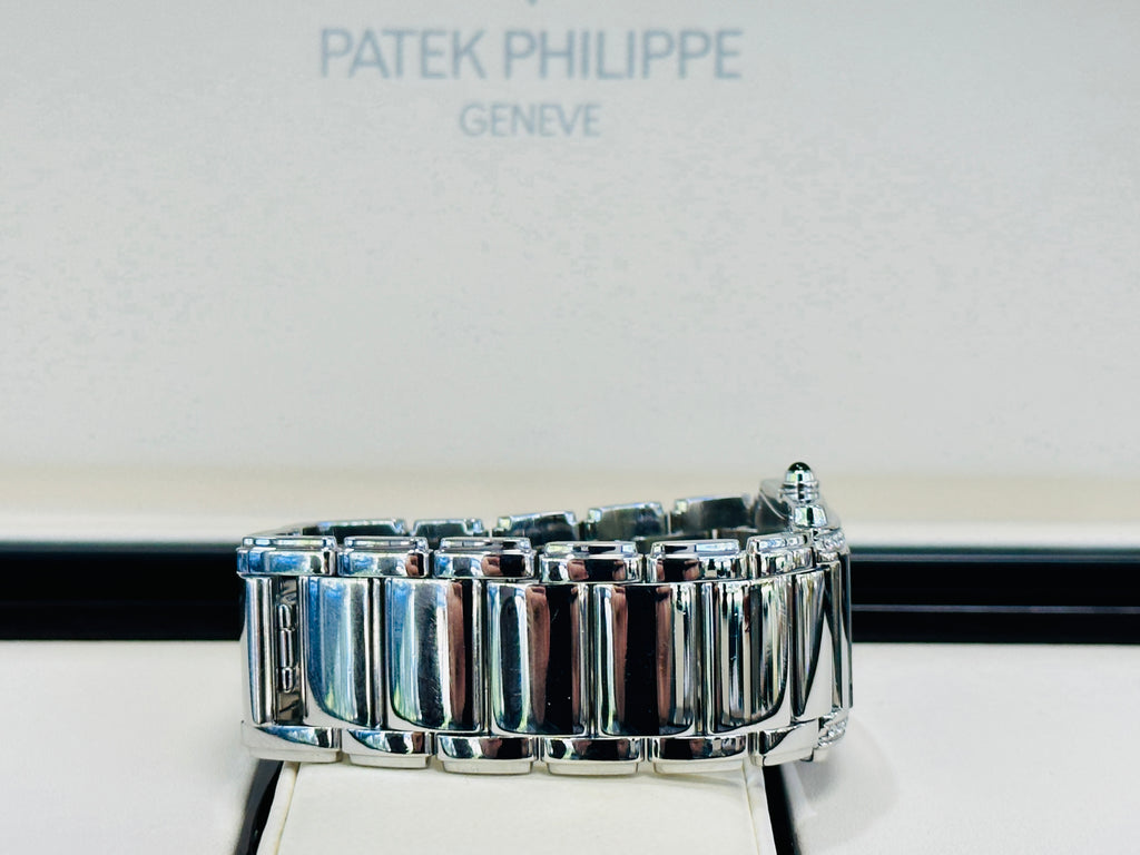 Patek Philippe Twenty~4 4910/10 black diamond dial steel PAPERS - Diamonds East Intl.