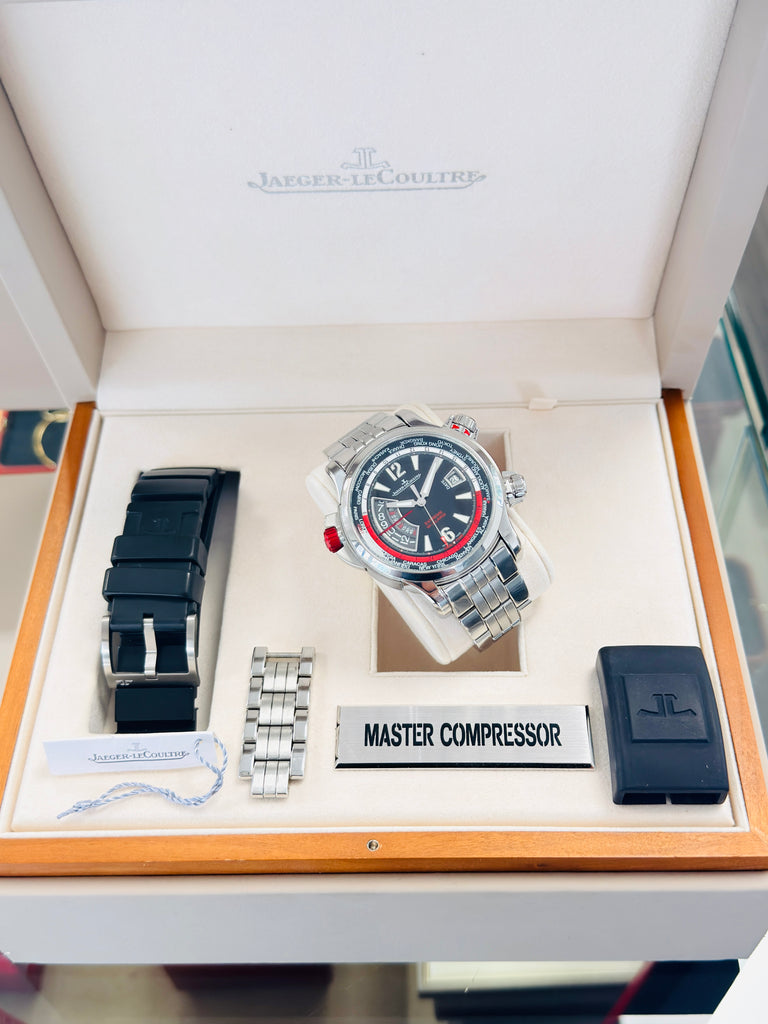 Jaeger-LeCoultre 46 150.8.42 Master Compressor Extreme W-Alarm FULL SET Box and Papers MINT