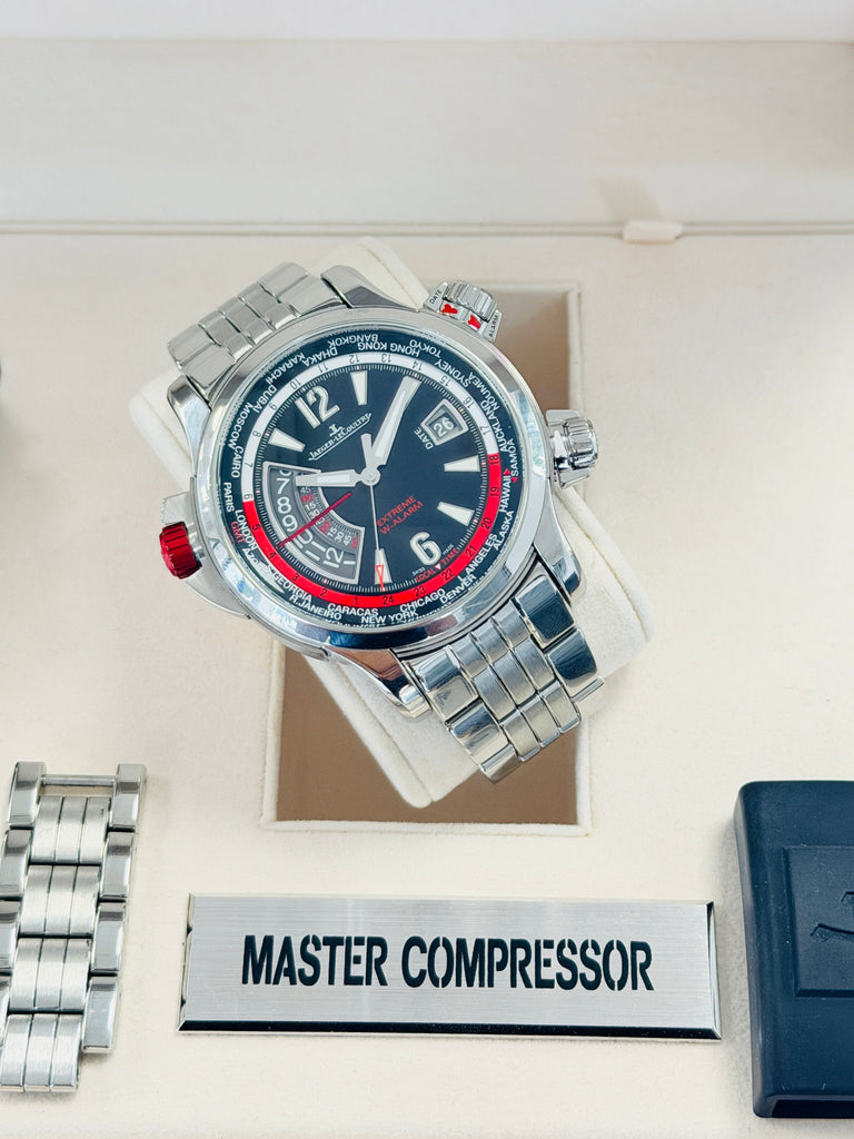 Jaeger-LeCoultre 46 150.8.42 Master Compressor Extreme W-Alarm FULL SET Box and Papers MINT
