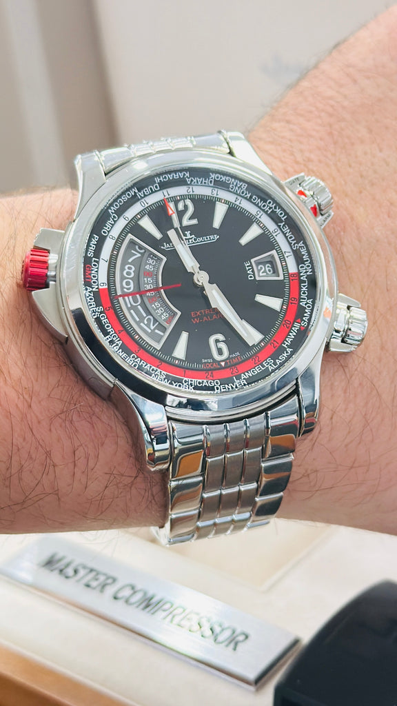 Jaeger-LeCoultre 46 150.8.42 Master Compressor Extreme W-Alarm FULL SET Box and Papers MINT