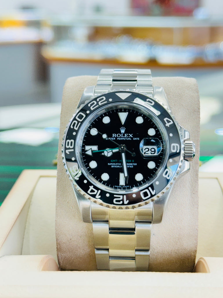 Rolex GMT-Master II 40mm 116710LN Black Ceramic Bezel PAPERS MINT