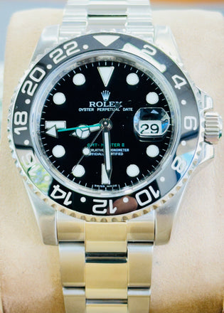 Rolex GMT-Master II 40  116710LN Black Ceramic Bezel PreOwned Box and Papers - Diamonds East Intl.