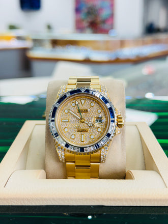 Rolex GMT-Master II 116718LN Custom Diamond Set Box and Papers PreOwned - Diamonds East Intl.