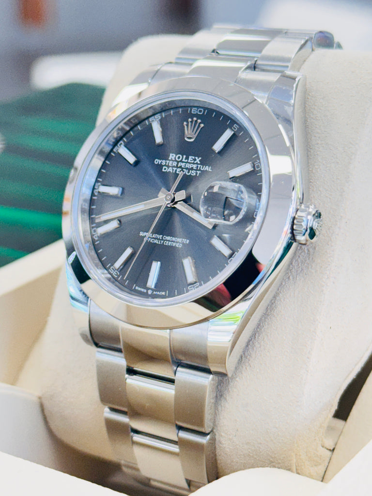 Rolex Datejust 41 126300 Grey Rhodium Dial Stainless Steel Smooth Bezel  Oyster Bracelet Unworn - Diamonds East Intl.
