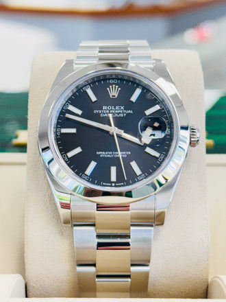 Rolex Datejust 41 126300 Black  Dial Stainless Steel Smooth Bezel  Oyster Bracelet Unworn - Diamonds East Intl.