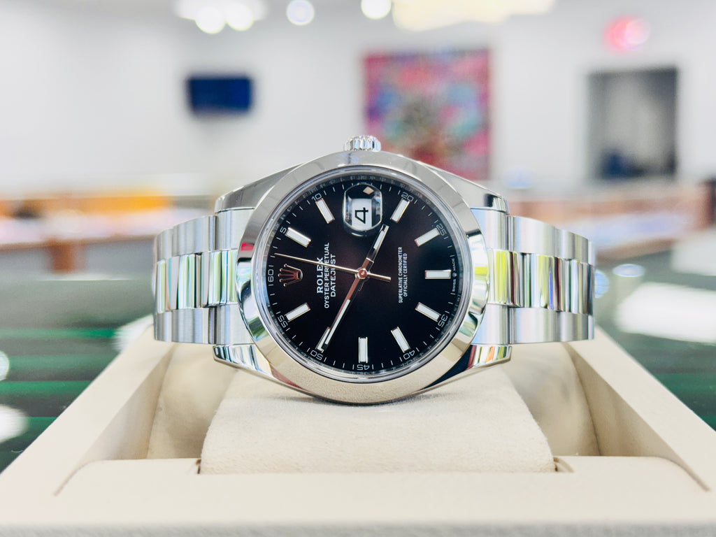 Rolex Datejust 41 126300 Black  Dial Stainless Steel Smooth Bezel  Oyster Bracelet Unworn