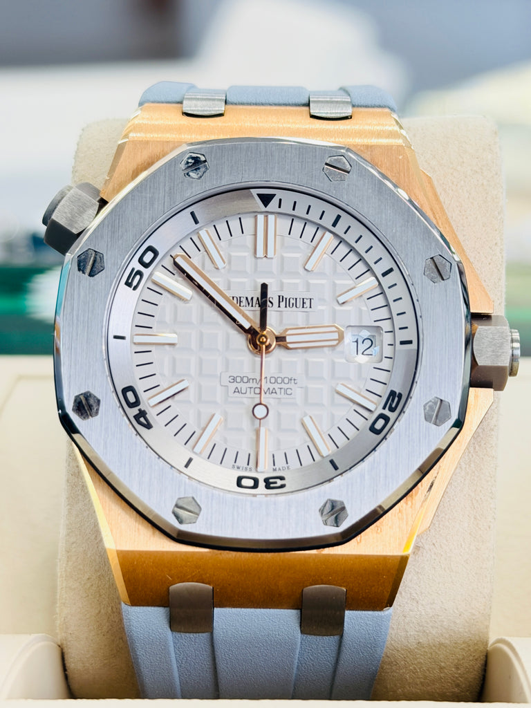 Audemars Piguet  Royal Oak Offshore Diver Rose Gold  15711OI.OO.A006CA.01 500 Limited Edition  Box and Papers PreOwned - Diamonds East Intl.