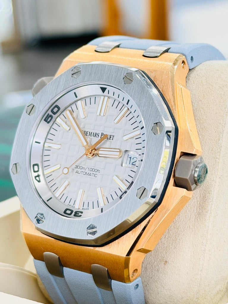 Audemars Piguet  Royal Oak Offshore Diver Rose Gold  15711OI.OO.A006CA.01 500 Limited Edition  Box and Papers PreOwned - Diamonds East Intl.