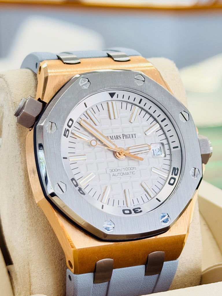 Audemars Piguet  Royal Oak Offshore Diver Rose Gold  15711OI.OO.A006CA.01 500 Limited Edition  Box and Papers PreOwned - Diamonds East Intl.