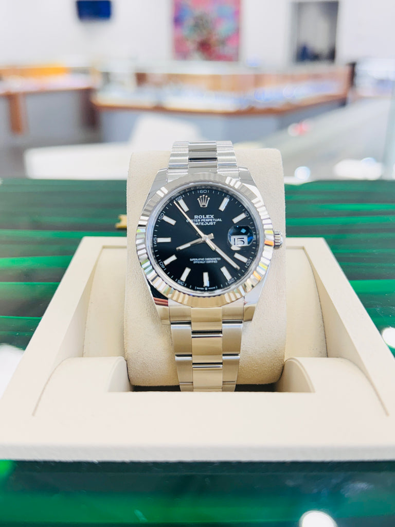 Rolex Datejust 41 126334 Black  Dial Stainless Steel Fluted Bezel  Oyster Bracelet Unworn