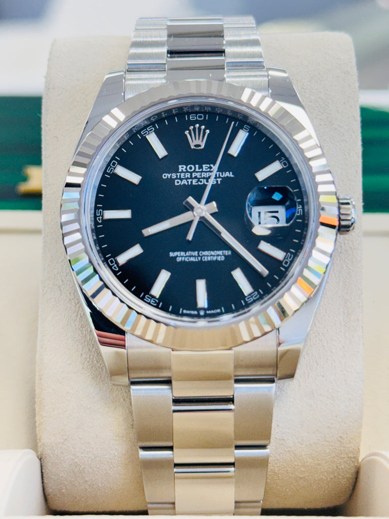 Rolex Datejust 41 126334 Black  Dial Stainless Steel Fluted Bezel  Oyster Bracelet Unworn