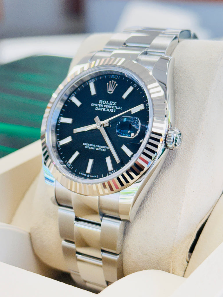 Rolex Datejust 41 126334 Black  Dial Stainless Steel Fluted Bezel  Oyster Bracelet Unworn