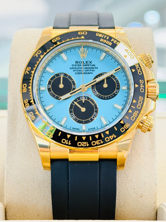 Rolex Daytona 40 116518LN yellow gold Custom Tiffany Color Dial custom Ceramic bezel MINT - Diamonds East Intl.