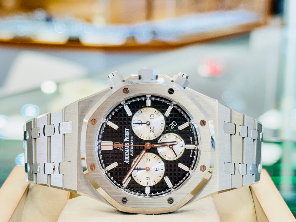 Audemars Piguet Royal Oak Chronograph Black Dial 26331ST.OO.1220ST.02 PreOwned  Box and  Papers- Diamonds East Intl.