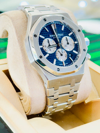 Audemars Piguet Royal Oak Chronograph Blue Dial 26331ST.OO.1220ST.01 Mint Box Papers - Diamonds East Intl.