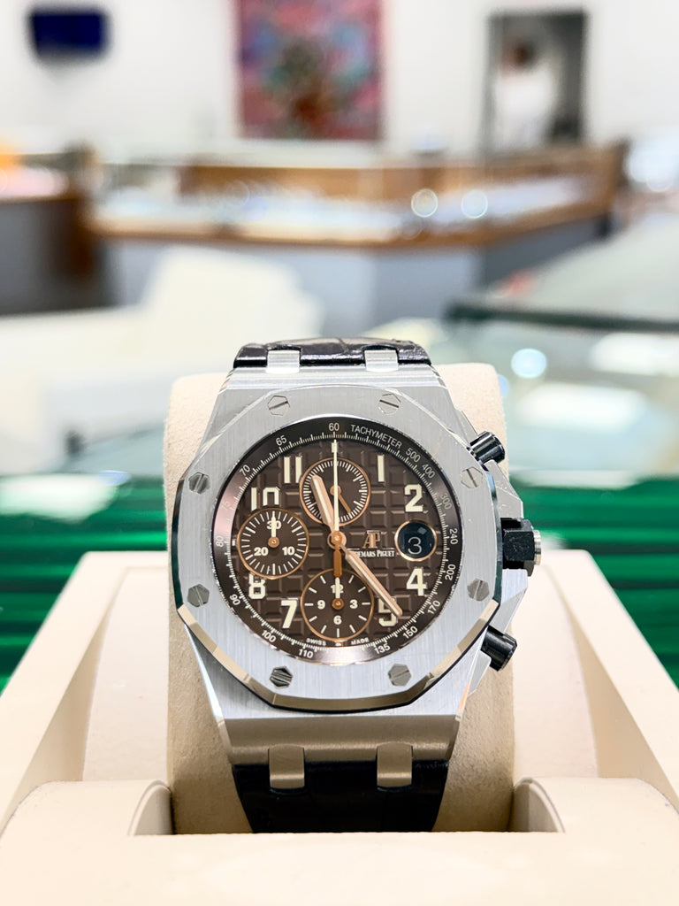 Audemars Piguet Royal Oak Offshore HAVANA Chocolate BOX/PAPERS  26470ST.OO.A820CR.01 *NEW* - Diamonds East Intl.