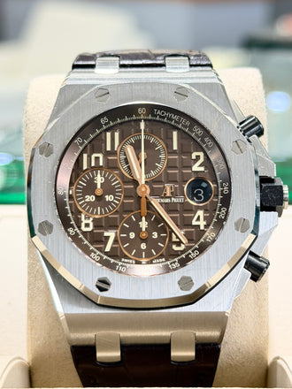 Audemars Piguet Royal Oak Offshore HAVANA Chocolate BOX/PAPERS  26470ST.OO.A820CR.01 *NEW* - Diamonds East Intl.