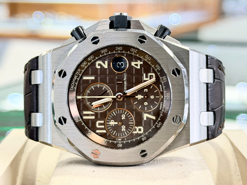 Audemars Piguet Royal Oak Offshore HAVANA Chocolate BOX/PAPERS  26470ST.OO.A820CR.01 *NEW* - Diamonds East Intl.