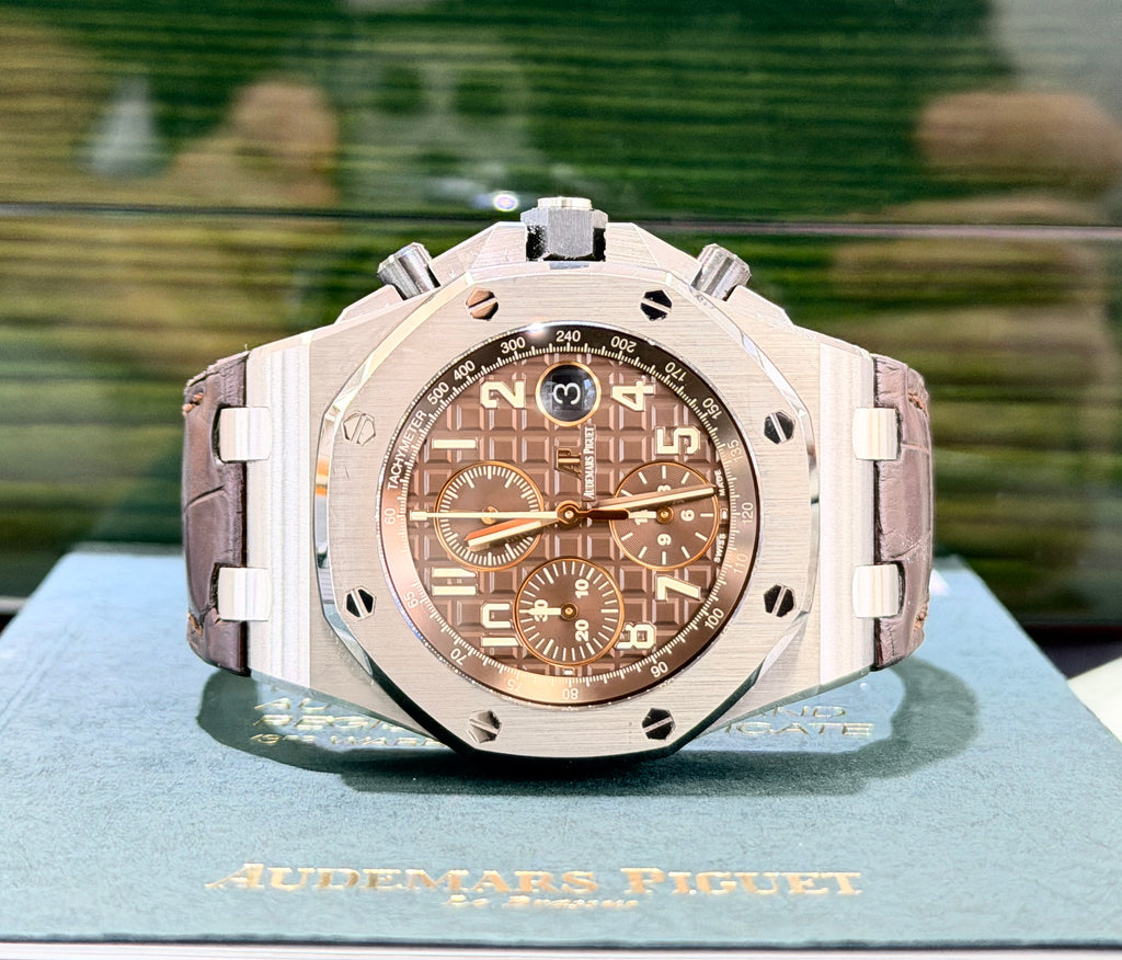 Audemars Piguet Royal Oak Offshore HAVANA Chocolate BOX/PAPERS  26470ST.OO.A820CR.01 *NEW* - Diamonds East Intl.