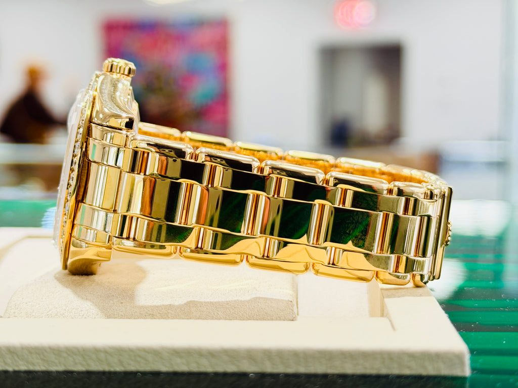 Rolex Day-Date Masterpiece 39 18948 Factory Black Diamond Dial & Factory Diamond Bezel  PreOwned Box and Papers - Diamonds East Intl.