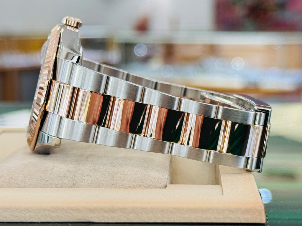 Rolex Datejust 41 126331 Wimbledon Gray Roman Dial 18K Rose Gold Stainless Steel Oyster Bracelet Box and Papers MINT