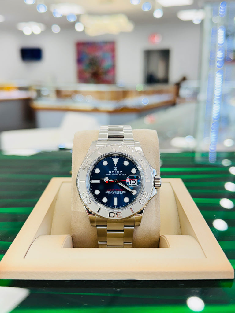 Rolex Yacht-Master 40 126622 Platinum Bezel Blue Dial Watch MINT