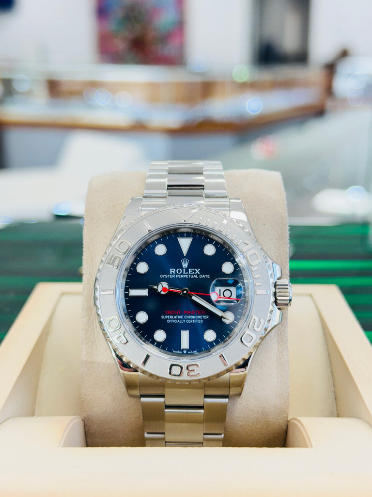 Rolex Yacht-Master 40 126622 Platinum Bezel Blue Dial Watch MINT