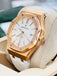 Audemars Piguet Royal Oak 15400OR 41mm Rose Gold WHITE  Dial Rubber B Strap  Box and Papers MINT