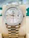 Rolex Day-Date 40 228349RBR President White Gold Factory Silver Baguette Diamond Dial & Diamond Bezel MINT - Diamonds East Intl.