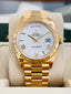 Rolex DayDate 40 18K Yellow Gold 228238 White Roman Dial Box and Papers MINT