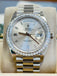 Rolex Day-Date 40 228349RBR President White Gold Factory Silver Baguette Diamond Dial & Diamond Bezel MINT 